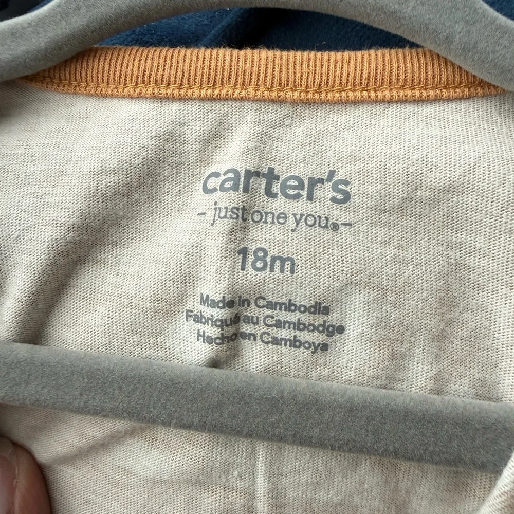 Carter's Cream Tee with Mustard Neck Trim